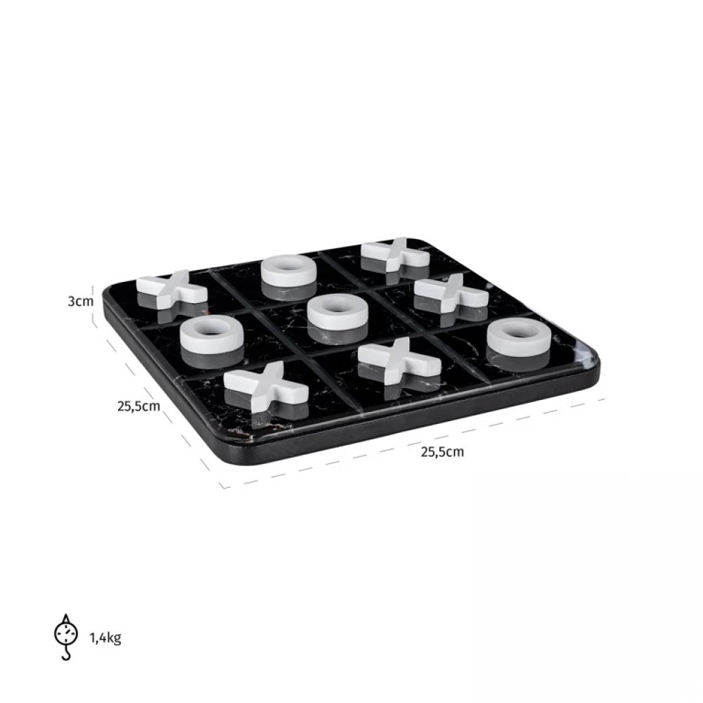 Joc tic tac toe din MDF/Sticla/Renexe Negru/Alb H3xL25cm Trixi