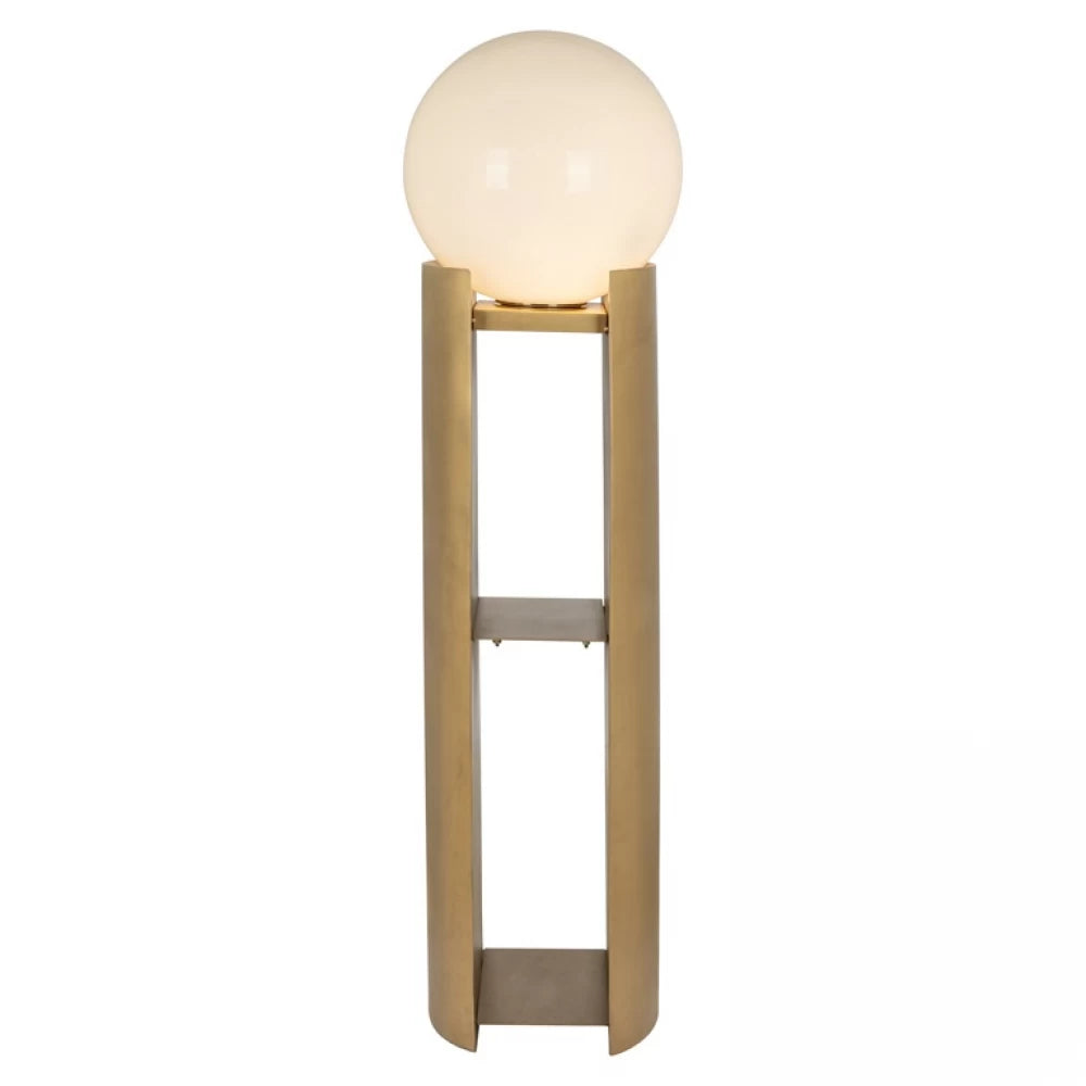 Lampa de podea din Metal/Sticla Auriu/Alb H135xD35cm Verdon Richmond Interiors