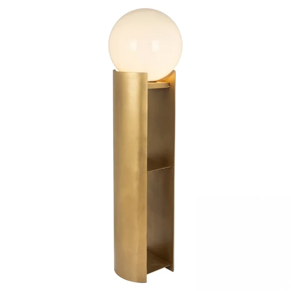 Lampa de podea din Metal/Sticla Auriu/Alb H135xD35cm Verdon Richmond Interiors