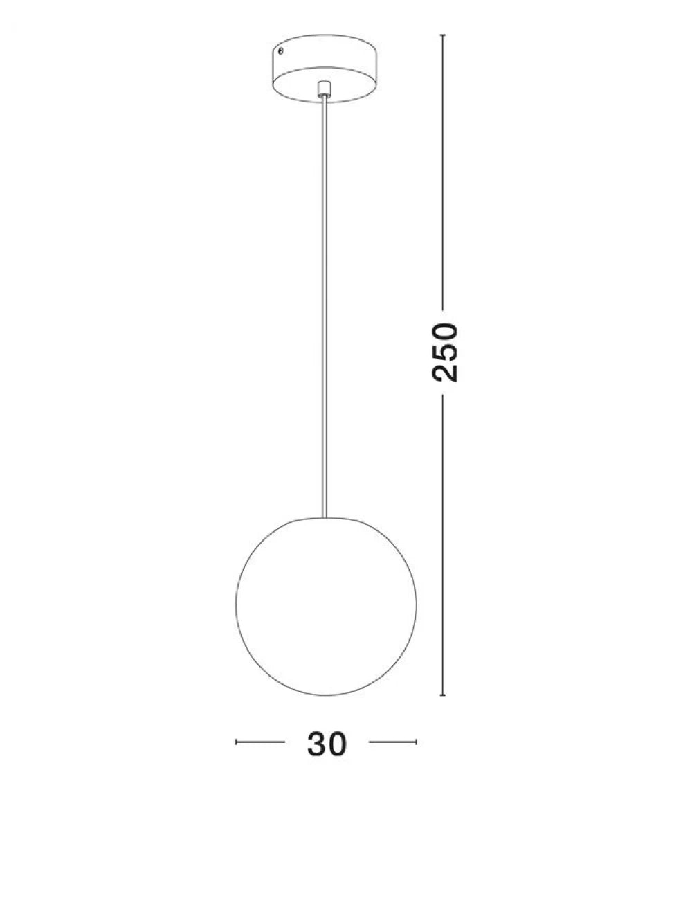 Pendul de exterior din metal Negru si Abajur din Fibra de rasina Alb H250xD30cm IP65 5W Moon