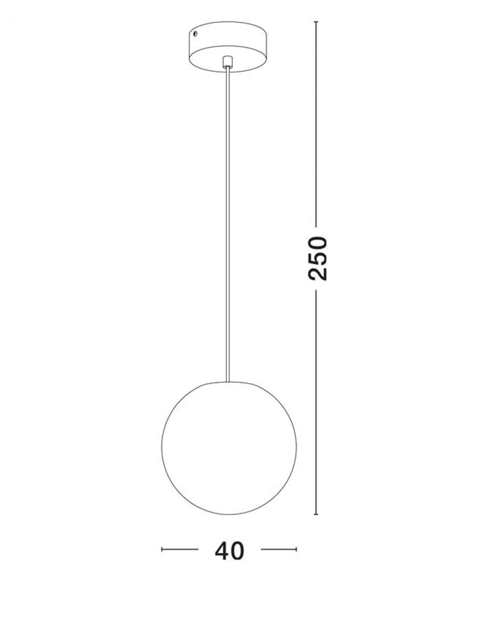 Pendul de exterior din metal Negru si Abajur din Fibra de rasina Alb H250xD40cm IP65 12W Moon