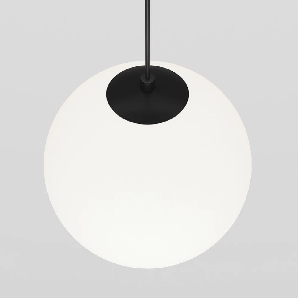 Pendul pentru sina Exility din Aluminiu Negru cu abajur din Sticla Alb H113xD13cm IP20 6W 350lm 2700-6000k Luna