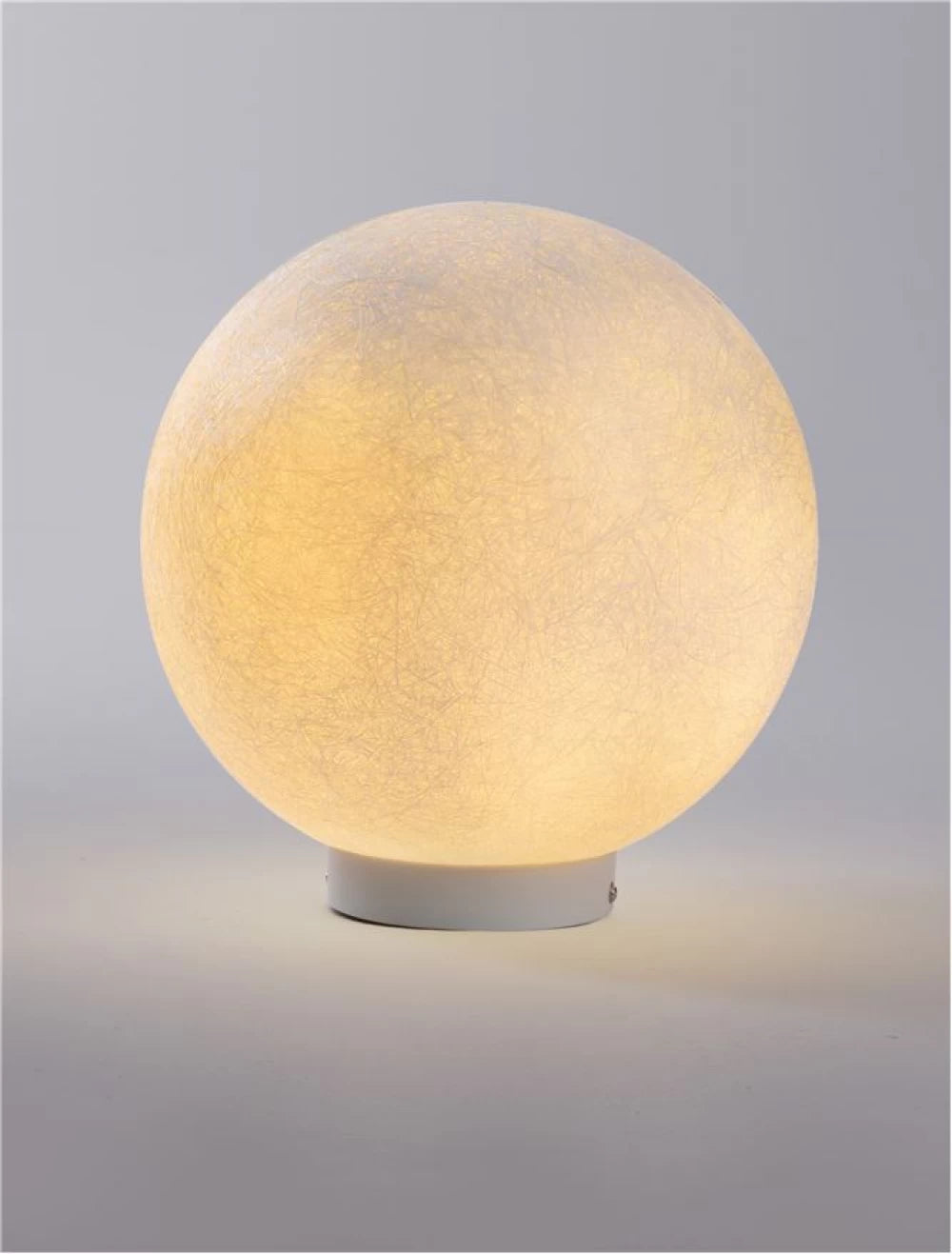 Glob de exterior din metal Alb si Abajur din Fibra de rasina Alb D30cm IP65 5W Moon