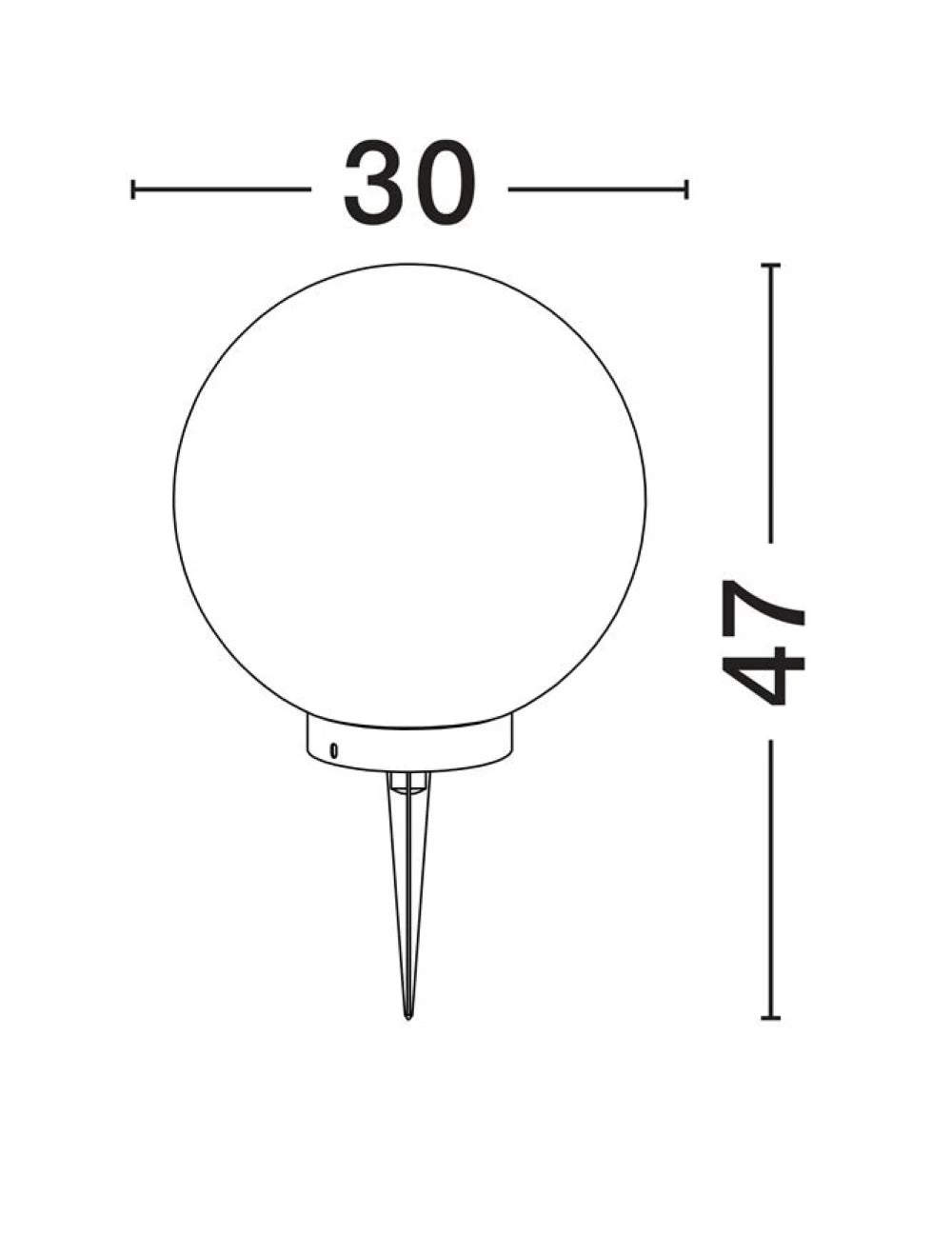 Glob de exterior din metal Alb si Abajur din Fibra de rasina Alb D30cm IP65 5W Moon