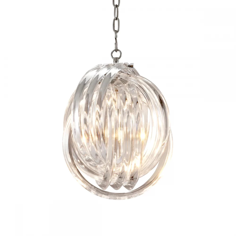 Candelabru din Metal Argintiu si Acrilic Transparent H42.5xD35cm Marco polo S Eichholtz
