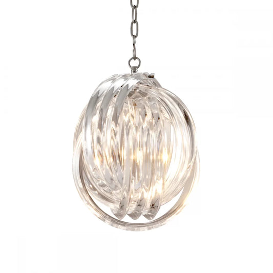 Candelabru din Metal Argintiu si Acrilic Transparent H42.5xD35cm Marco polo S Eichholtz