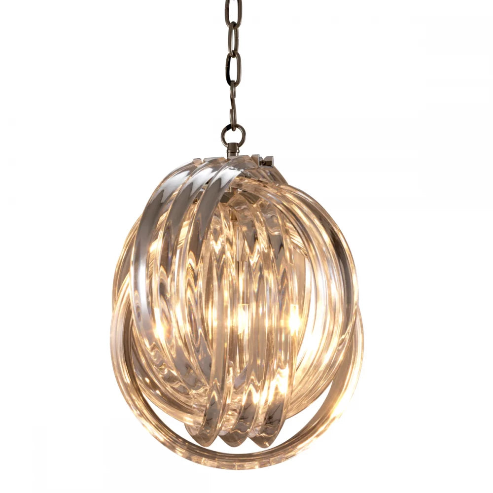 Candelabru din Metal Argintiu si Acrilic Transparent H42.5xD35cm Marco polo S Eichholtz