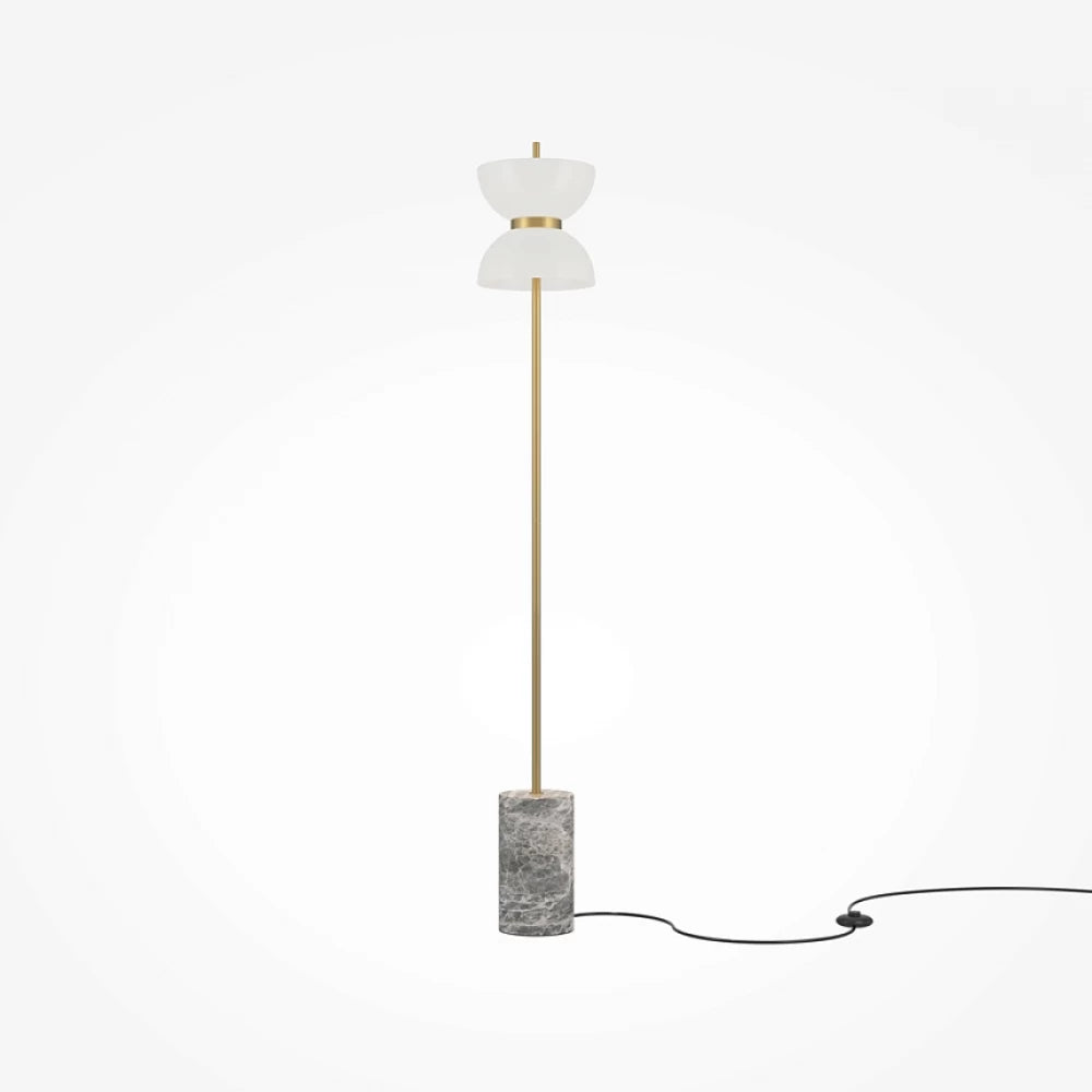 Lampa de podea din Metal Auriu si Abajur din Sticla Alb 11W 1300lm 3000k D22xH145cm Kyoto
