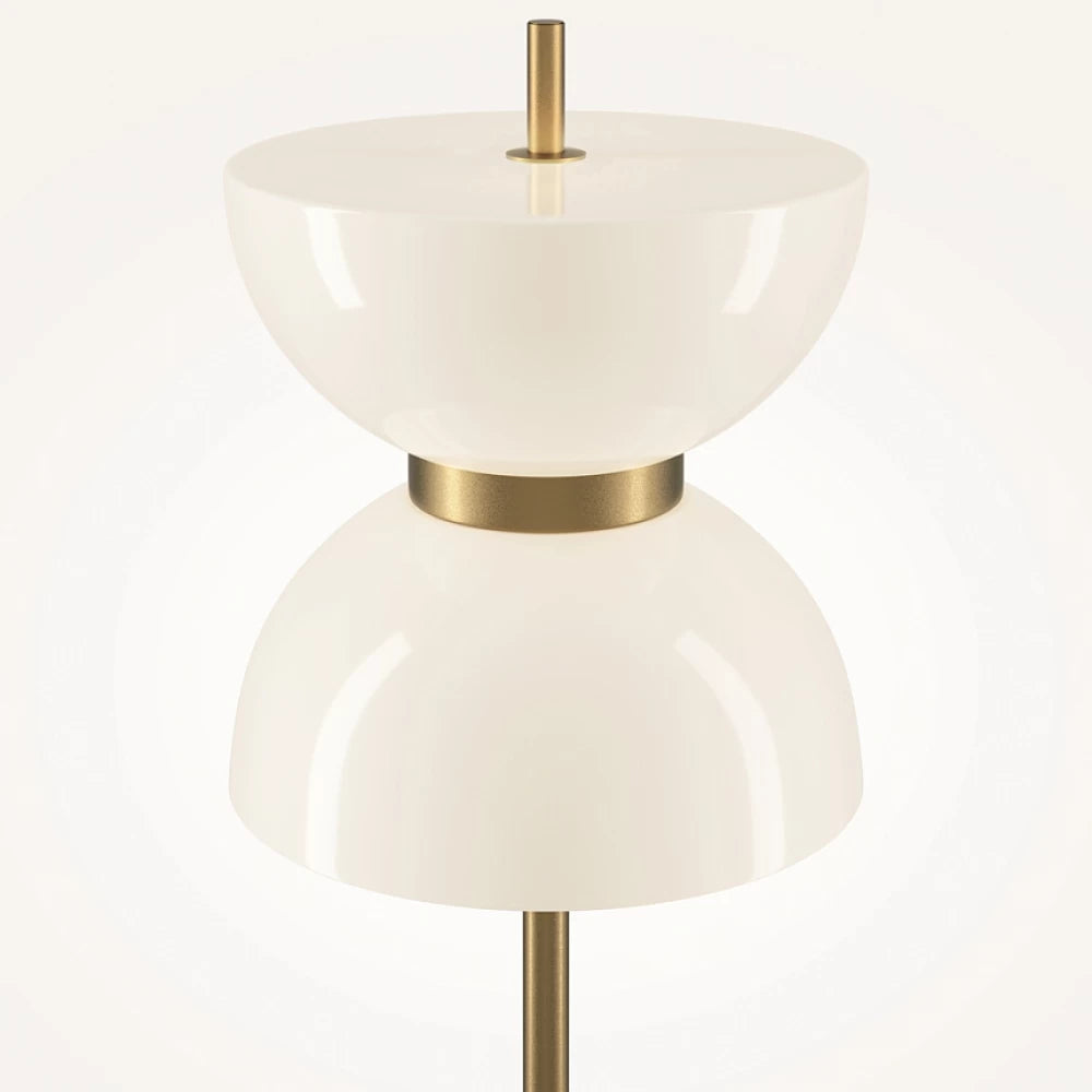 Lampa de podea din Metal Auriu si Abajur din Sticla Alb 11W 1300lm 3000k D22xH145cm Kyoto