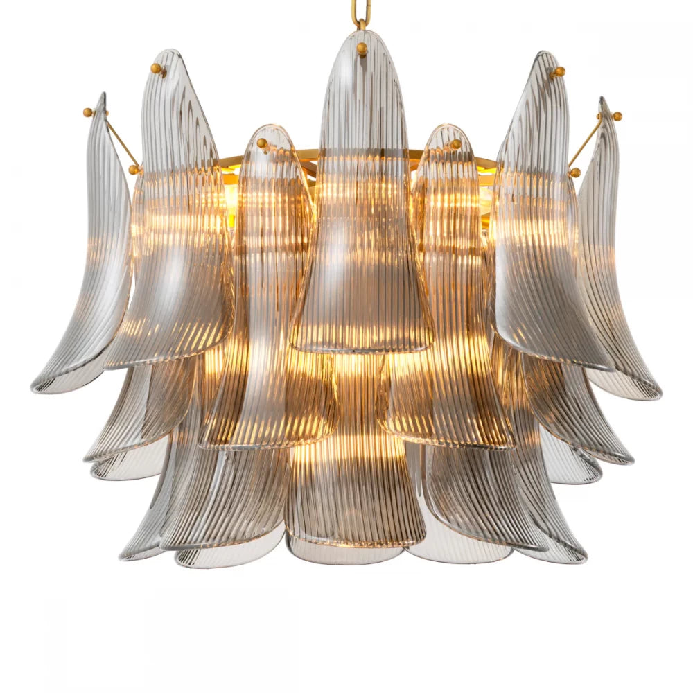 Candelabru din Metal Alama si Sticla Fumurie H57xD72cm Amun Eichholtz