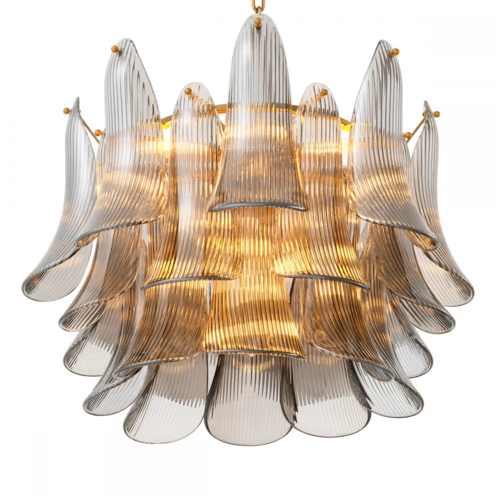 Candelabru din Metal Alama si Sticla Fumurie H57xD72cm Amun Eichholtz