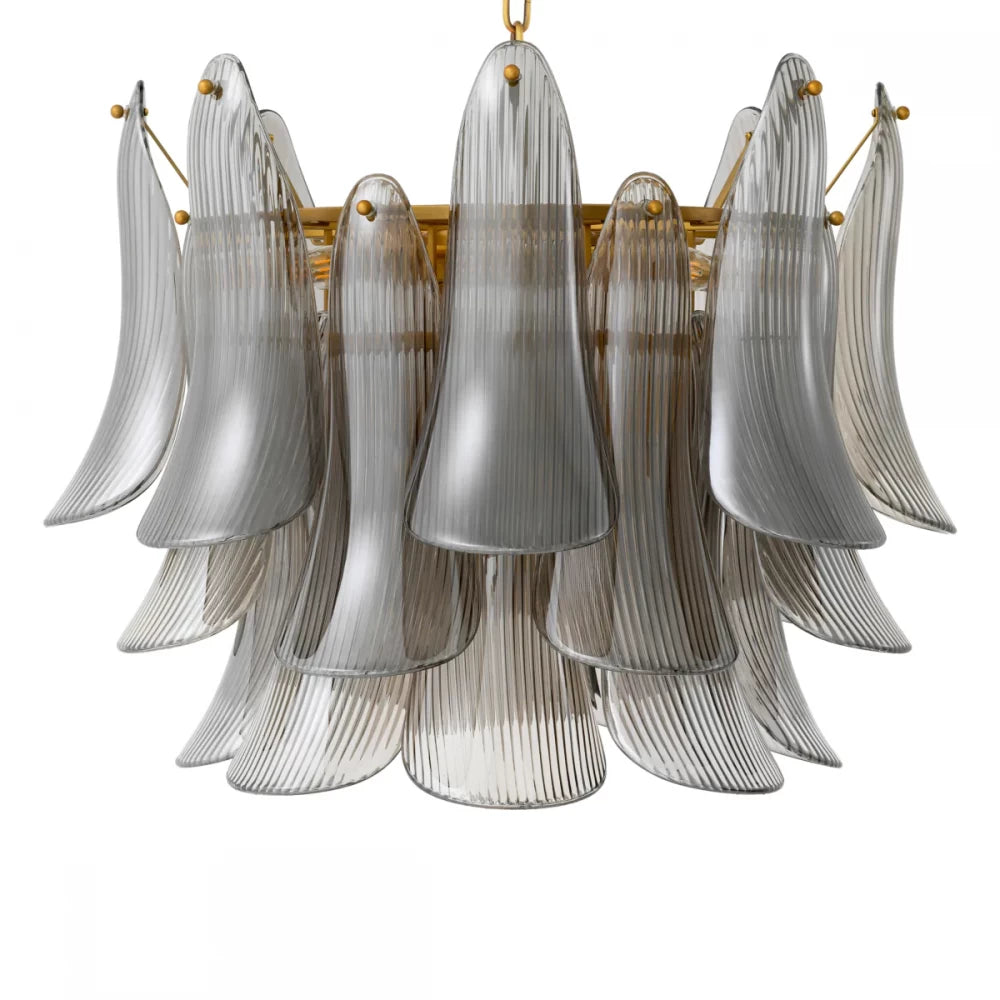 Candelabru din Metal Alama si Sticla Fumurie H57xD72cm Amun Eichholtz