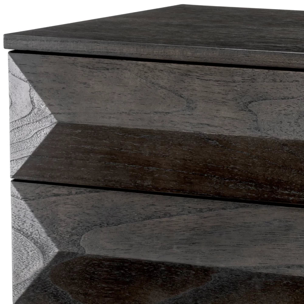 Noptiera din Metal Alama si Furnir de stejar Maro mocha L64xH72cm Denver Eichholtz