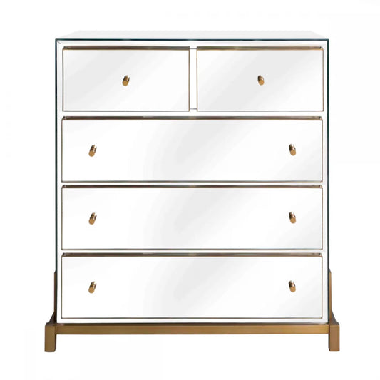 Comoda din MDF/Metal Negru/Alama si Oglinda  L85.5xH87.5cm Clarington Eichholtz