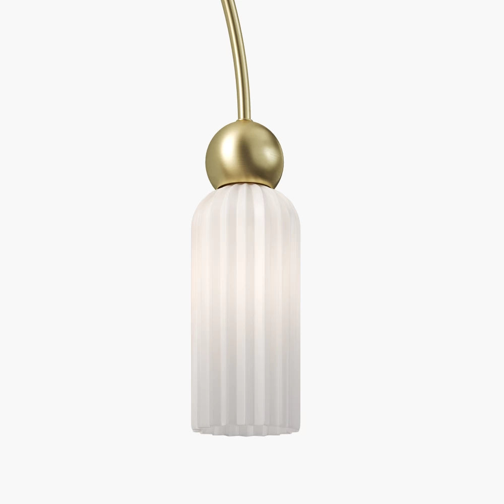 Lustra din Metal Auriu si Sticla Alb H60xL110cm Antic