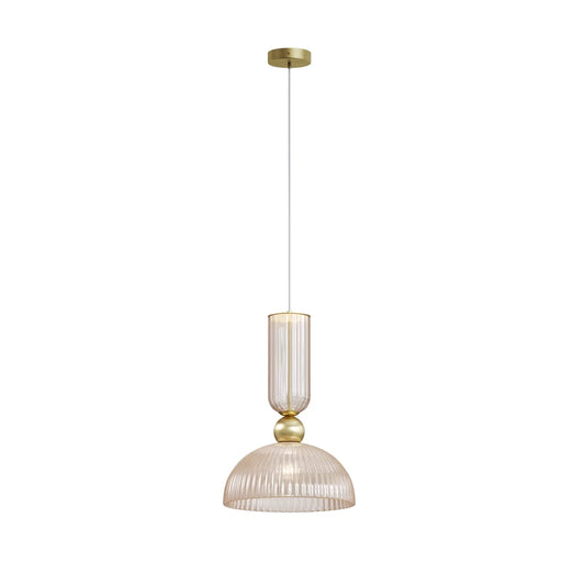 Pendul din Metal Auriu si Sticla Auriu Cognac H345.5xL30cm Antic