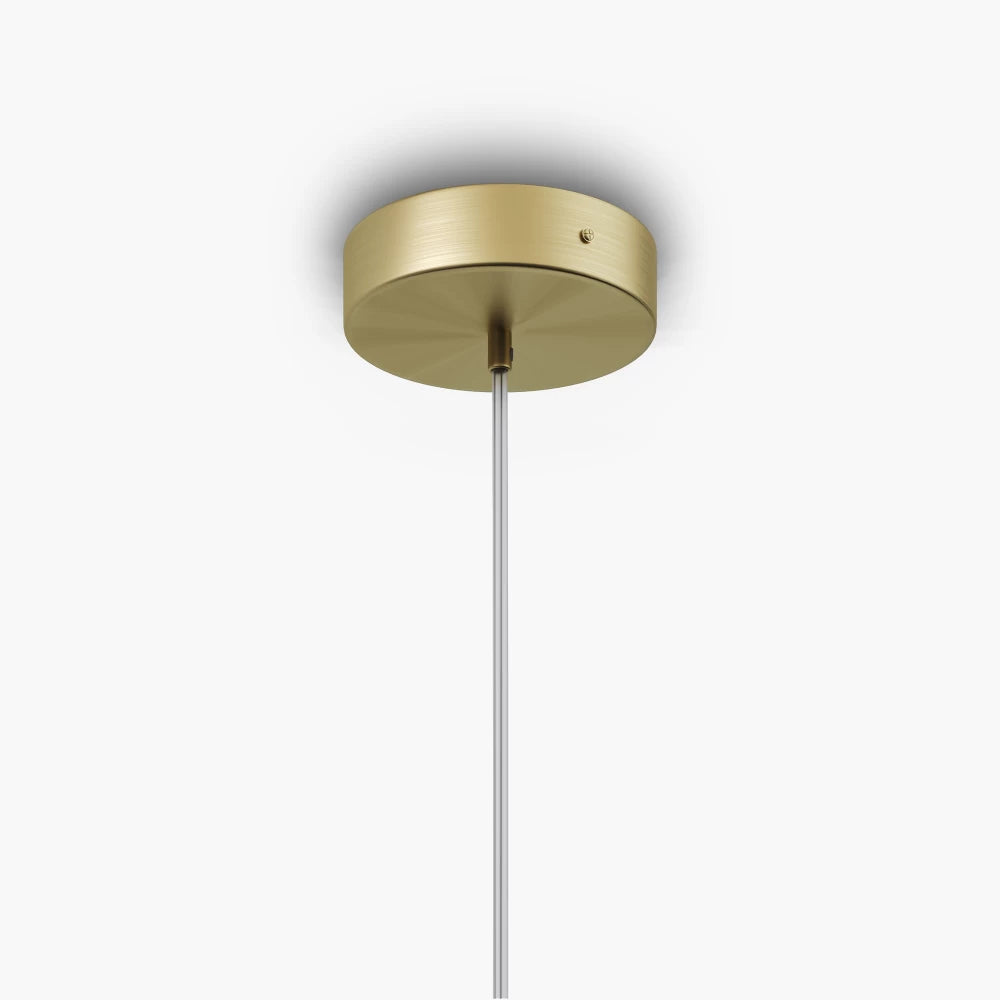 Pendul din Metal Auriu si Sticla Auriu Cognac H345.5xL30cm Antic