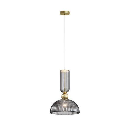 Pendul din Metal Auriu si Sticla Gri H345.5xL30cm Antic