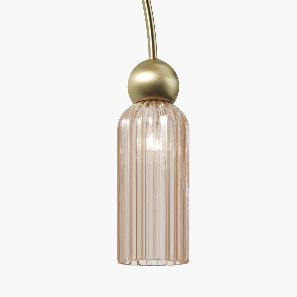 Lustra din Metal Auriu si Sticla Auriu Cognac H60xL110cm Antic