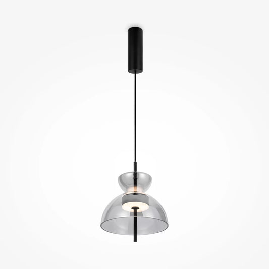 Pendul din Metal Negru si Sticla Fumuriu H348xD25cm Bangkok