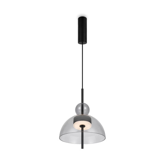 Pendul din Metal Negru si Sticla Gri H349.5xD25cm Bangkok