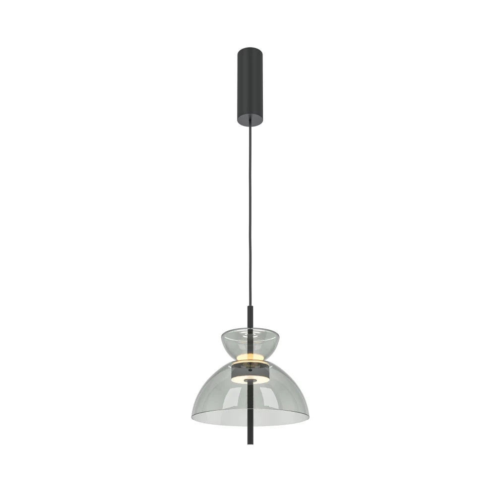 Pendul din Metal Negru si Sticla Gri H348xD25cm Bangkok