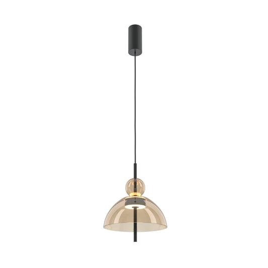 Pendul din Metal Negru si Sticla Auriu Cognac H349.5xD25cm Bangkok