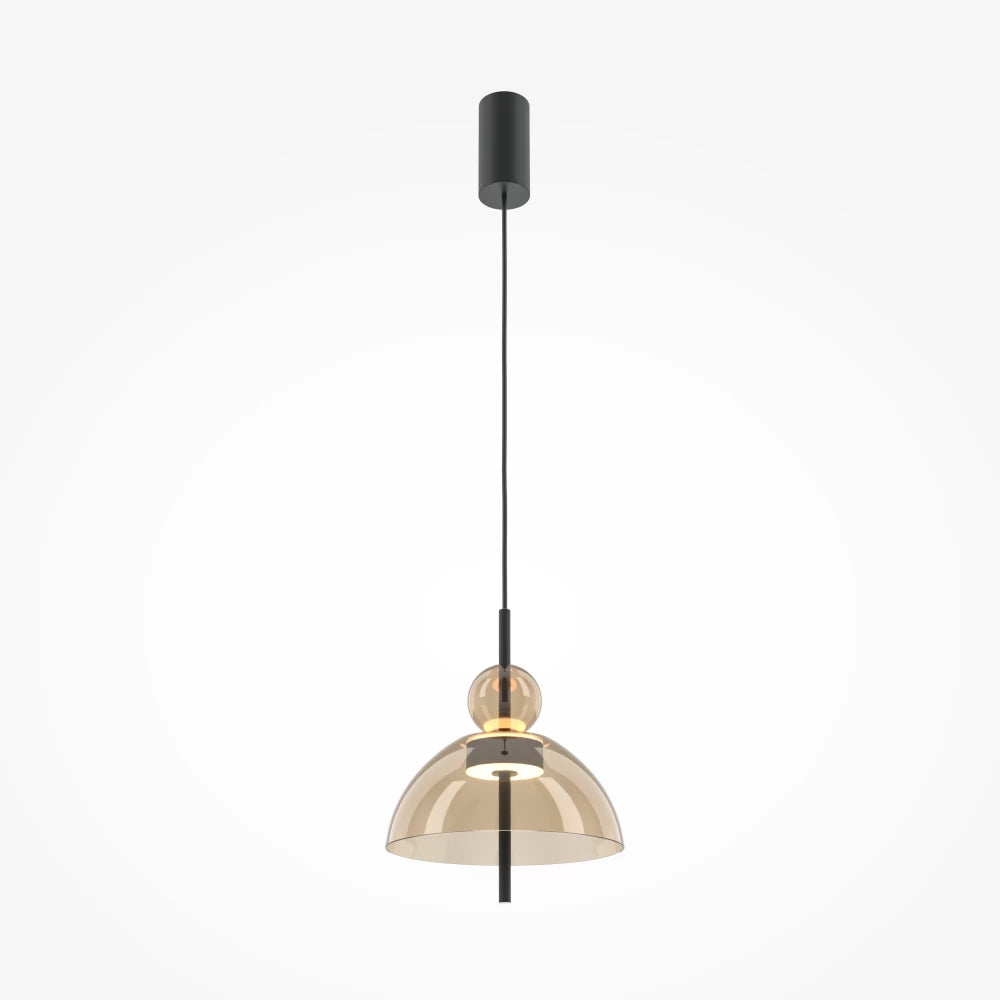 Pendul din Metal Negru si Sticla Auriu Cognac H349.5xD25cm Bangkok