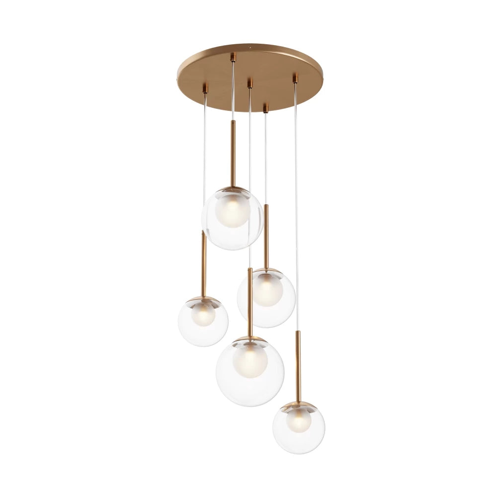 Candelabru din Metal Auriu si Sticla Transparent/Alb H344.1xD45cm Basic form