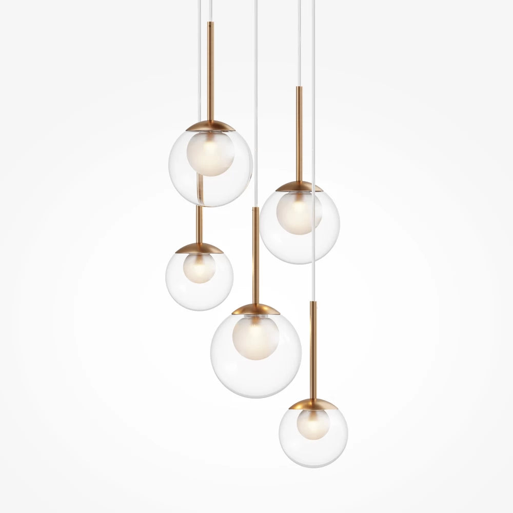 Candelabru din Metal Auriu si Sticla Transparent/Alb H344.1xD45cm Basic form