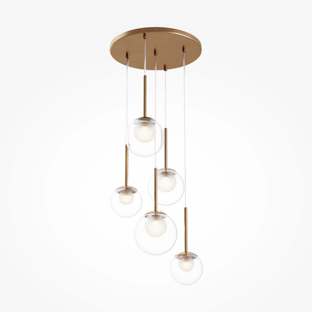 Candelabru din Metal Auriu si Sticla Transparent/Alb H344.1xD45cm Basic form
