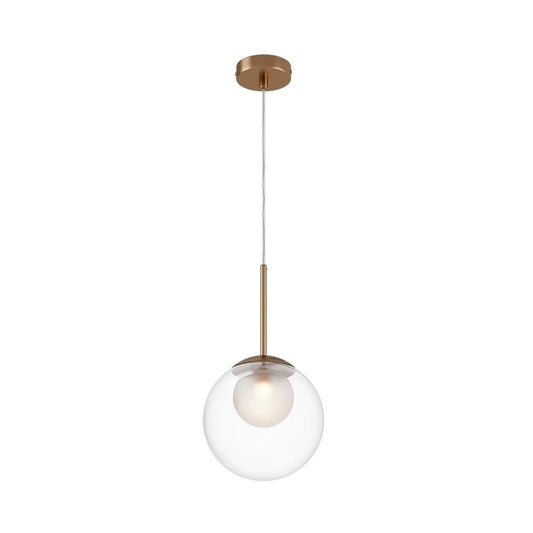 Pendul din Metal Auriu si Sticla Transparent/Alb H344.1xD20cm Basic form