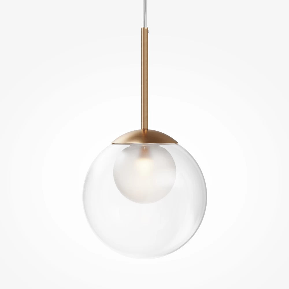 Pendul din Metal Auriu si Sticla Transparent/Alb H344.1xD20cm Basic form