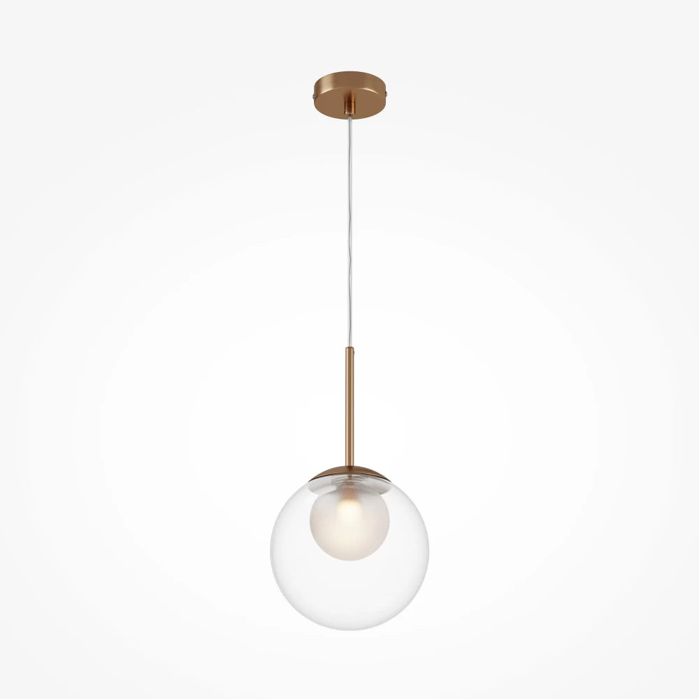 Pendul din Metal Auriu si Sticla Transparent/Alb H344.1xD20cm Basic form