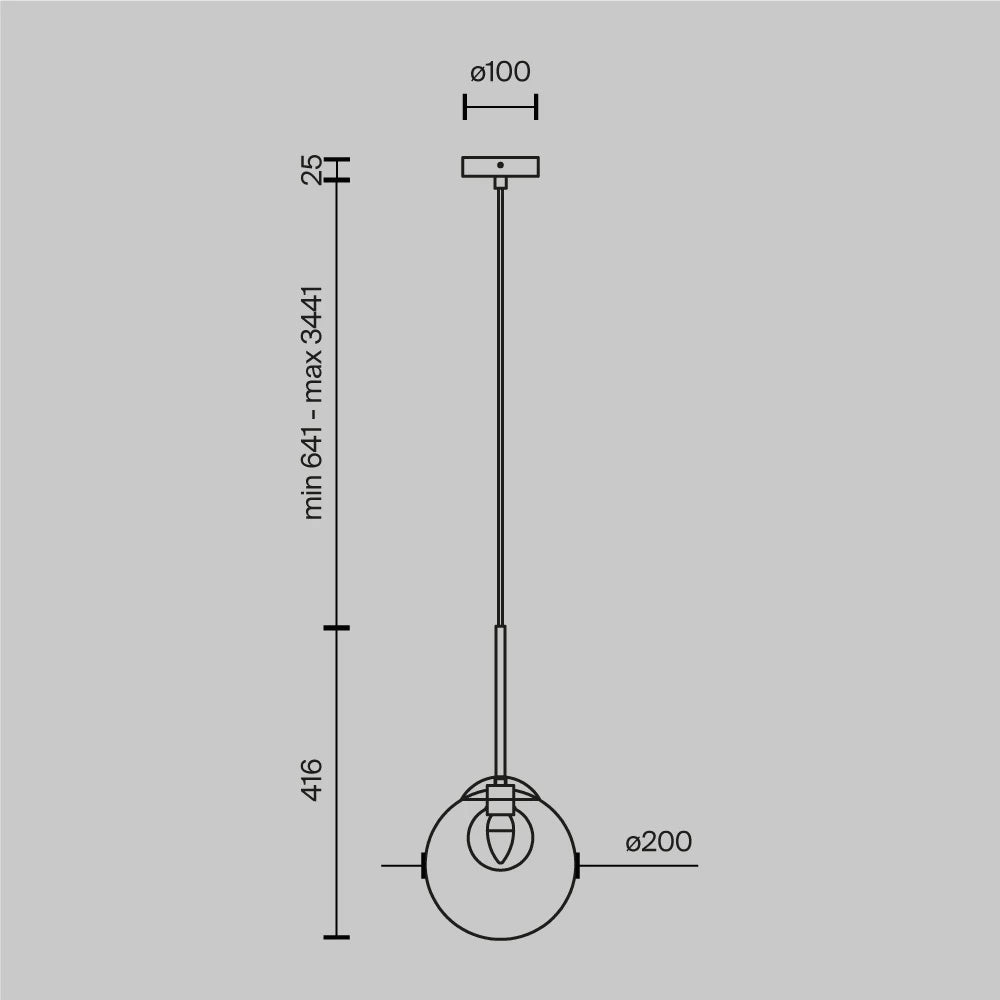 Pendul din Metal Auriu si Sticla Transparent/Alb H344.1xD20cm Basic form