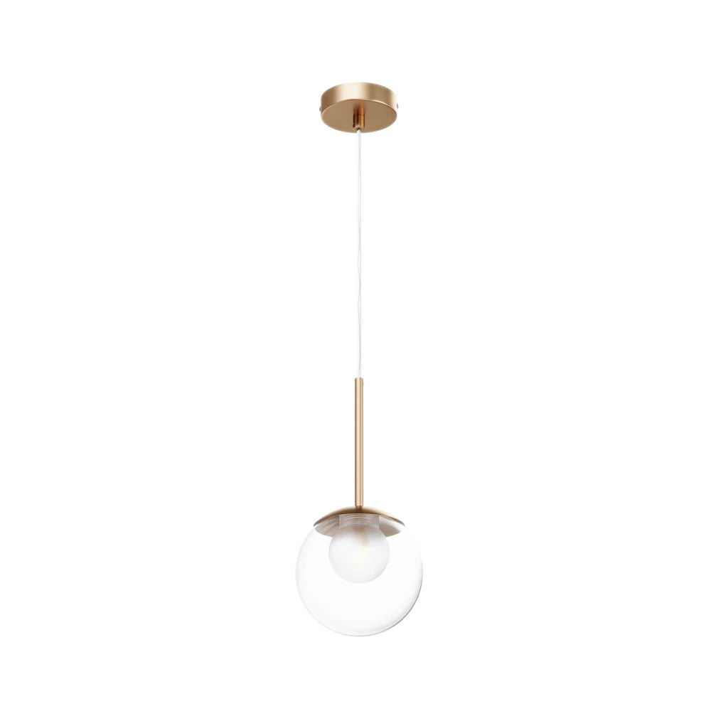 Pendul din Metal Auriu si Sticla Transparent/Alb H334xD15cm Basic form