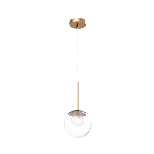 Pendul din Metal Auriu si Sticla Transparent/Alb H334xD15cm Basic form