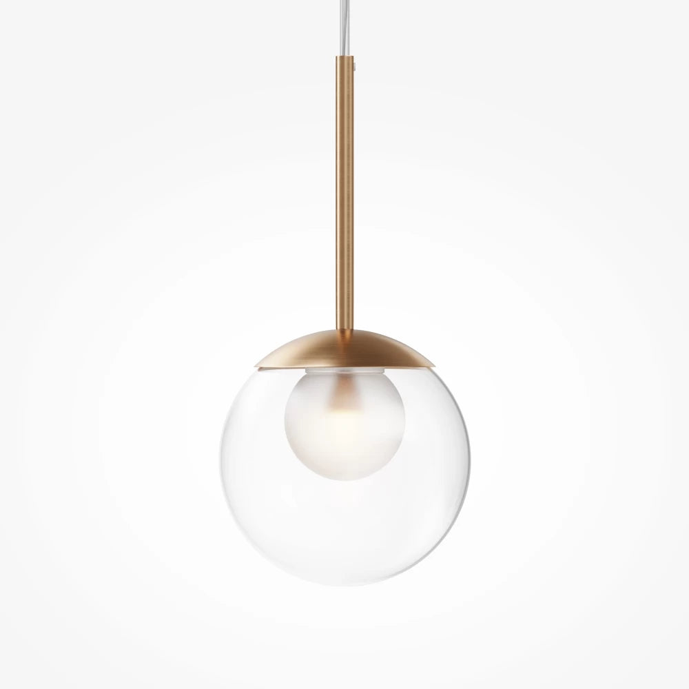 Pendul din Metal Auriu si Sticla Transparent/Alb H334xD15cm Basic form