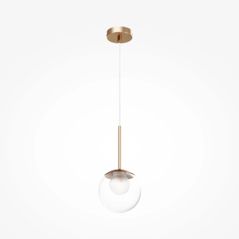Pendul din Metal Auriu si Sticla Transparent/Alb H334xD15cm Basic form