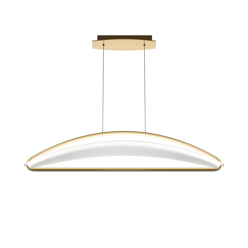 Lustra din Aluminiu Alama si Acrilic Transparent H325xL103cm Breeze