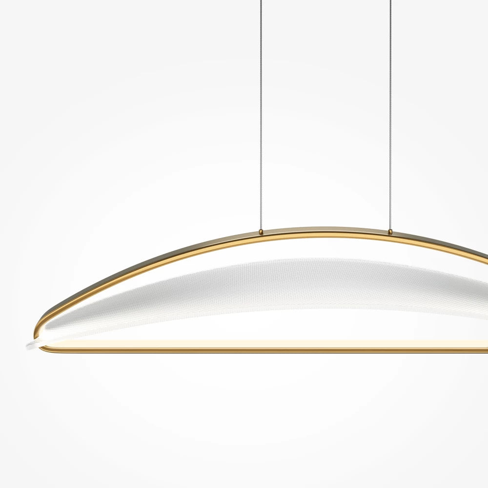 Lustra din Aluminiu Alama si Acrilic Transparent H325xL103cm Breeze