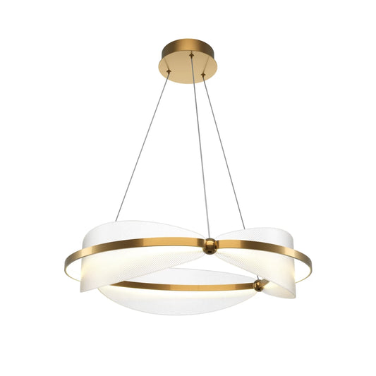 Lustra din Aluminiu Alama si Acrilic Transparent H318xL60cm Breeze