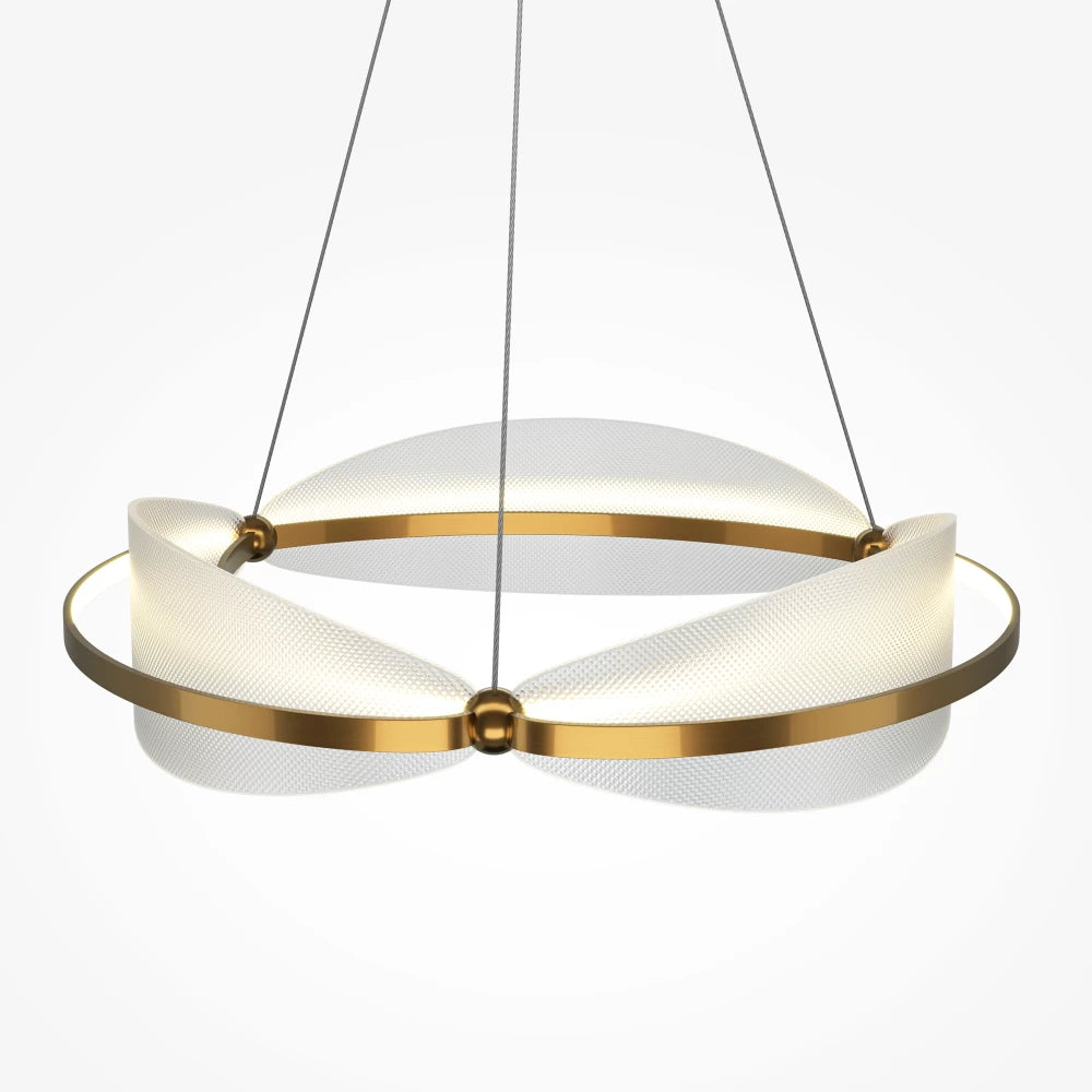 Lustra din Aluminiu Alama si Acrilic Transparent H318xL60cm Breeze