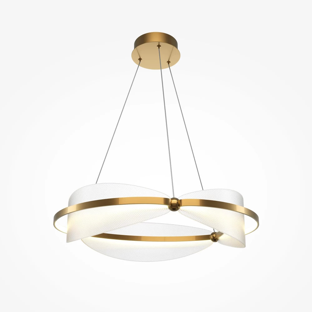 Lustra din Aluminiu Alama si Acrilic Transparent H318xL60cm Breeze