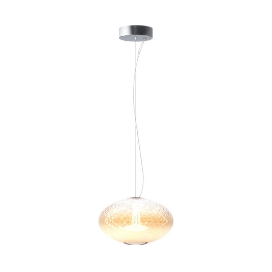 Pendul din Metal Argintiu Chrome si Sticla Alb H324xD30cm Bruma