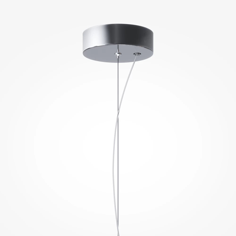 Pendul din Metal Argintiu Chrome si Sticla Alb H335xD30cm Bruma