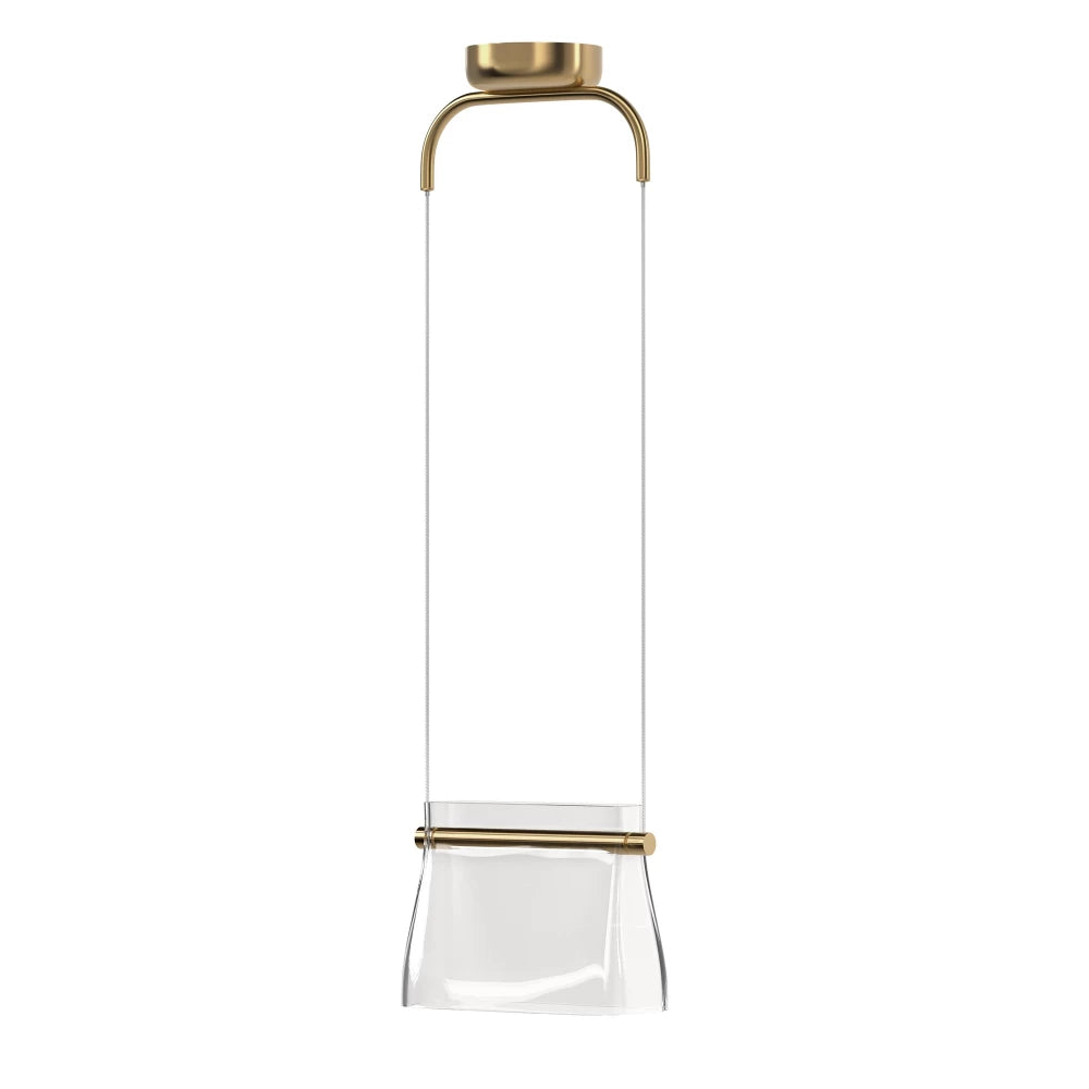 Pendul din Metal Alama si Sticla Transparent H329xL25cm Cabaret