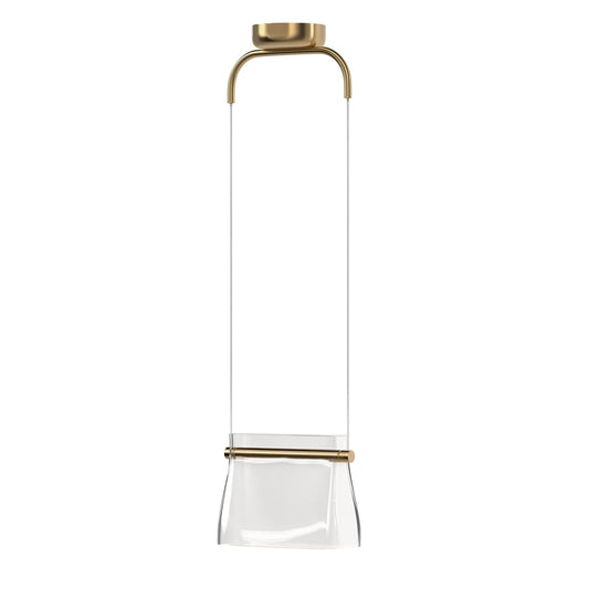 Pendul din Metal Alama si Sticla Transparent H329xL25cm Cabaret