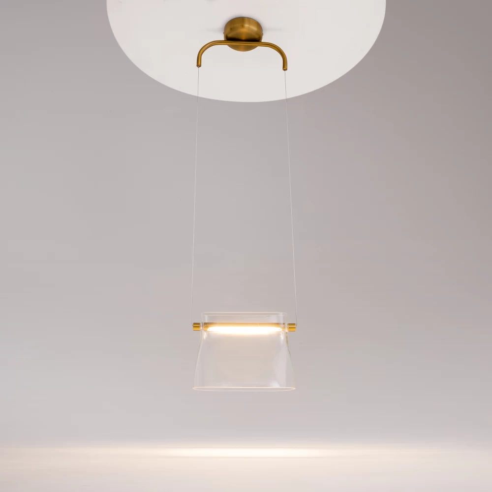 Pendul din Metal Alama si Sticla Transparent H329xL25cm Cabaret