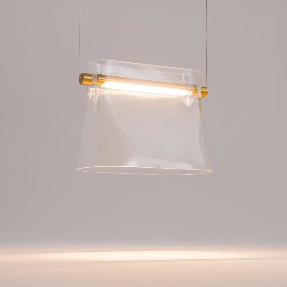 Pendul din Metal Alama si Sticla Transparent H329xL25cm Cabaret